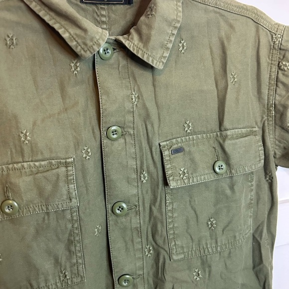 Obey Olive Green Embroidered Utility Romper - Picture 5 of 5